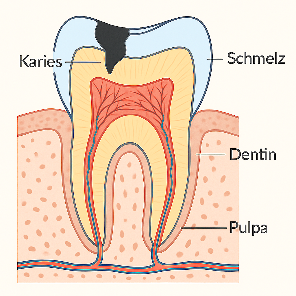 Zahn mit Karies, Cavity