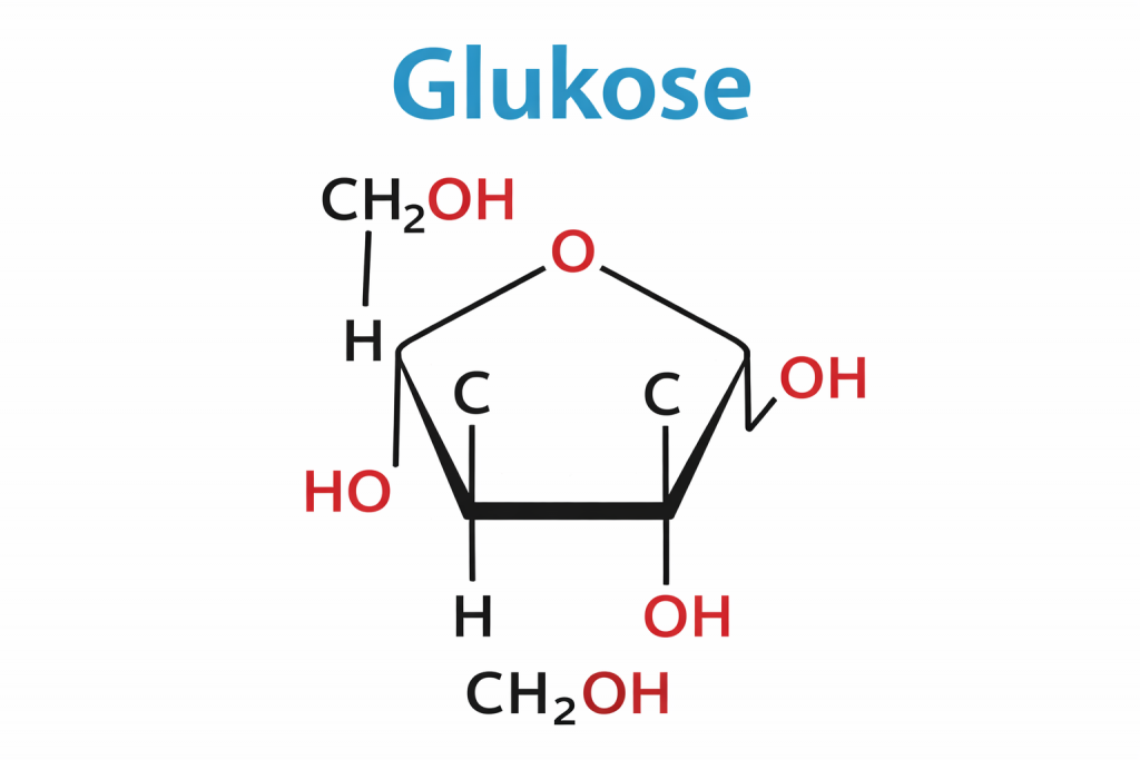 Darstellung der chemischen Formel von Glukose